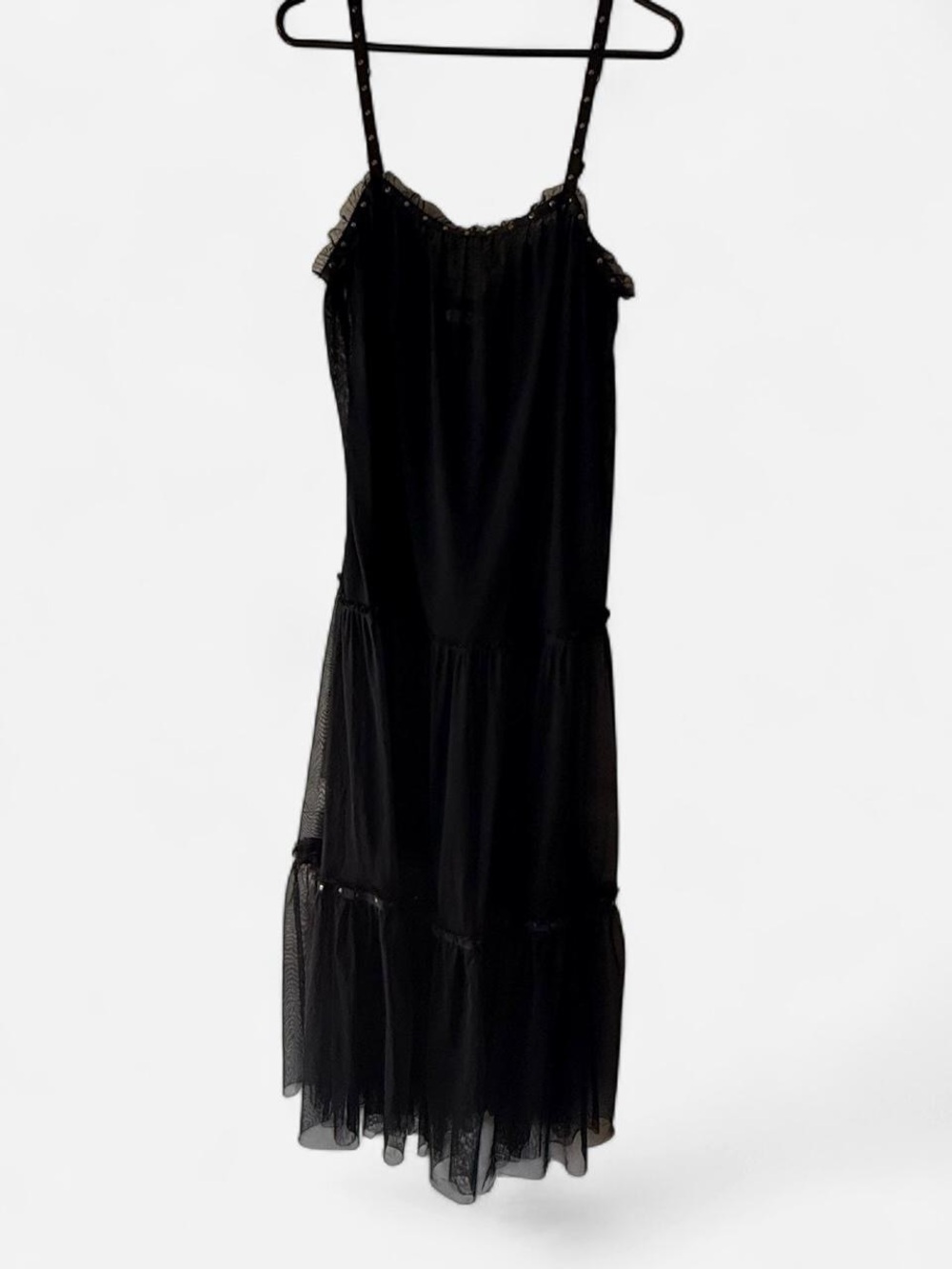 Intimately Free People Black Mesh Maxi Slip Dress